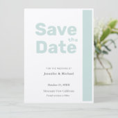 Professioneel Minimalistisch Eenvoudig Modern Blau Save The Date (Staand voorkant)