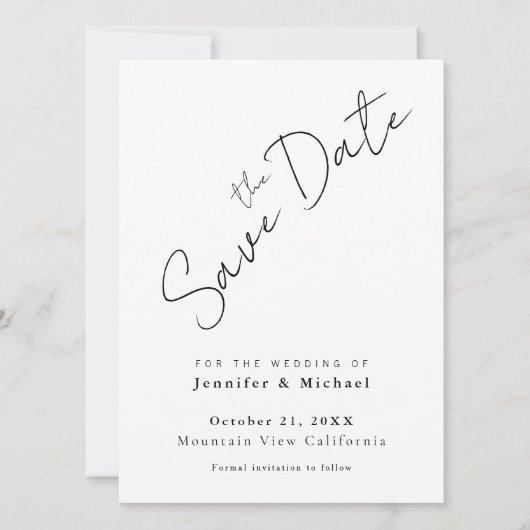 Professioneel Minimalistisch Eenvoudig Modern Save The Date (Voorkant)