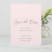 Professioneel Minimalistisch Eenvoudig Roze Goud K Save The Date (Staand voorkant)