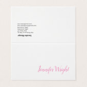 Professioneel minimalistisch feministisch handschr visitekaartjes (Buitenkant ongevouwen)