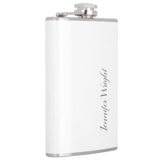 Professioneel, minimalistisch, grijs handschrift heupfles (Rechts)