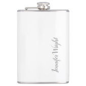 Professioneel, minimalistisch, grijs handschrift heupfles (Voorkant)