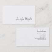 Professioneel, minimalistisch, grijs handschrift visitekaartje (Voorkant / Achterkant)