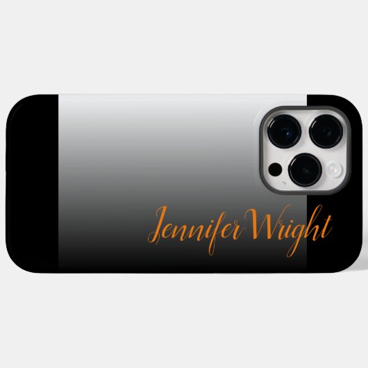 Professioneel minimalistisch handschrift grijs zwa Case-Mate iPhone case (Achterkant (horizontaal))