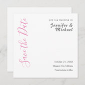 Professioneel minimalistisch huwelijk save the date (Voorkant / Achterkant)