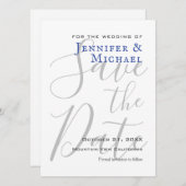 Professioneel minimalistisch huwelijk save the date (Voorkant / Achterkant)