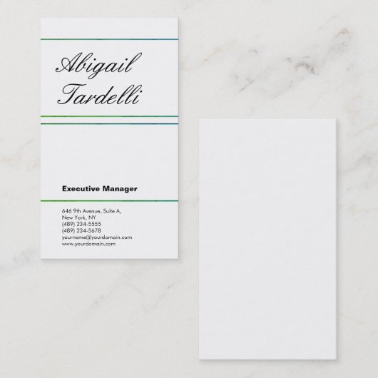 Professioneel minimalistisch klassiek handschrift visitekaartje (Voorkant / Achterkant)