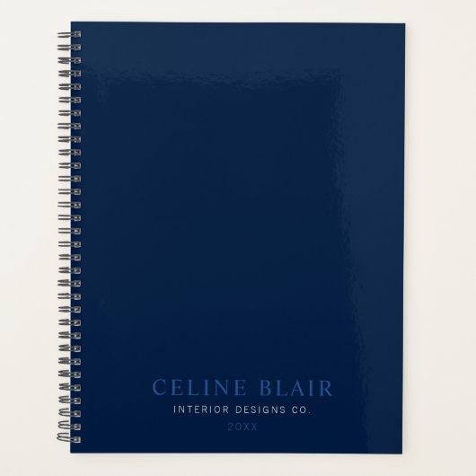 Professioneel minimalistisch legant marineblauw planner (Voorkant)