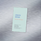 Professioneel minimalistisch modern blauw magnetisch visitekaartje (Voorbeeld)