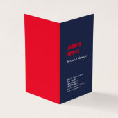Professioneel minimalistisch modern blauw rood visitekaartjes (Buitenkant)