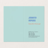 Professioneel minimalistisch modern blauw visitekaartjes (Buitenkant ongevouwen)