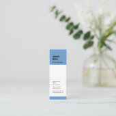 Professioneel, minimalistisch, modern blauw wit mini visitekaartje (Staand voorkant)