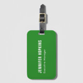 Professioneel minimalistisch modern bosgroen bagagelabel (Voorkant (verticaal))