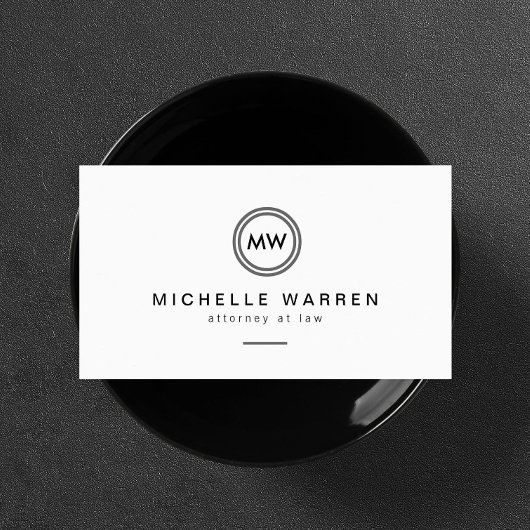 Professioneel minimalistisch modern cirkelmonogram visitekaartje