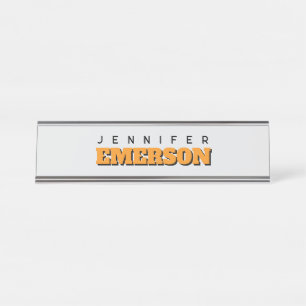 Professioneel minimalistisch modern eenvoudig bureau naambordje