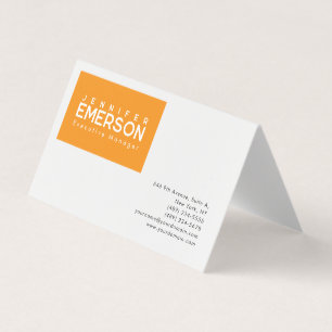 Professioneel minimalistisch modern effen oranje w visitekaartjes