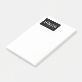 Professioneel minimalistisch modern effen zwart wi post-it® notes (Schuin)