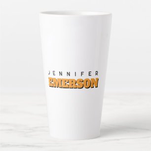 Professioneel minimalistisch modern gewoon naam latte mok