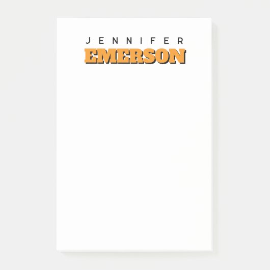 Professioneel minimalistisch modern gewoon naam post-it® notes (Voorkant)