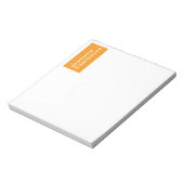 Professioneel minimalistisch modern oranje wit notitieblok (Gedraaid)