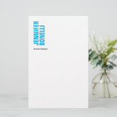 Professioneel minimalistisch modern strak blauw wi briefpapier (Staand voorkant)