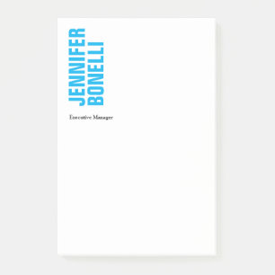 Professioneel minimalistisch modern vet blauw wit post-it® notes