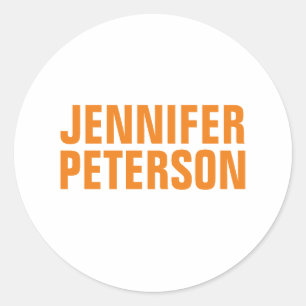 Professioneel, minimalistisch, modern, vet oranje ronde sticker