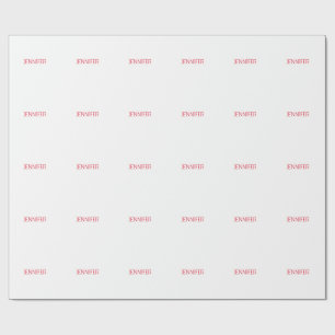 Professioneel minimalistisch modern wit rood naam cadeaupapier
