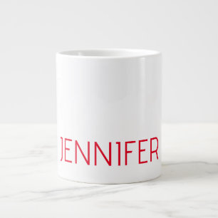Professioneel minimalistisch modern wit rood naam extra grote beker