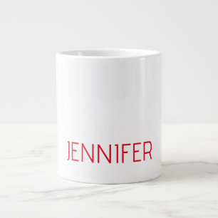 Professioneel minimalistisch modern wit rood naam extra grote beker