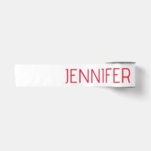 Professioneel minimalistisch modern wit rood naam lint