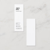 Professioneel, minimalistisch, modern zwart wit mini visitekaartje (Voorkant / Achterkant)