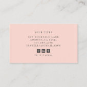 Professioneel Minimalistisch Monogram Blush Roze Visitekaartje (Achterkant)