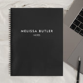 Professioneel minimalistisch monogram zwart notitieboek