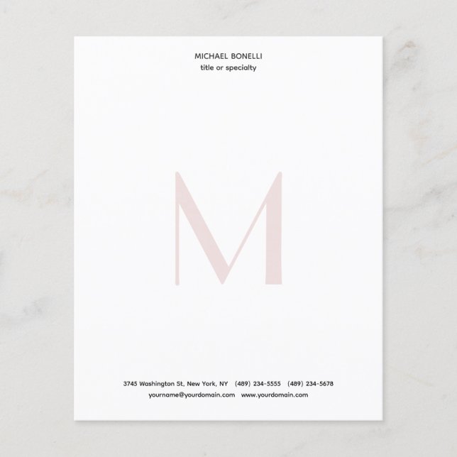 Professioneel minimalistisch papier met monogram (Voorkant)