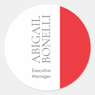 Professioneel minimalistisch strak modern grijs ro ronde sticker