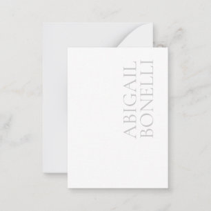 Professioneel minimalistisch strak modern grijs wi notitiekaartje