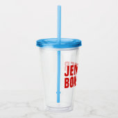 Professioneel, minimalistisch, vetgedrukt wit acryl drinkbeker (Rechts)