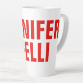 Professioneel, minimalistisch, vetgedrukt wit latte mok (Rechterhoek)