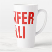 Professioneel, minimalistisch, vetgedrukt wit latte mok (Rechts)