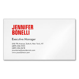 Professioneel, minimalistisch, vetgedrukt wit magnetisch visitekaartje