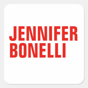Professioneel, minimalistisch, vetgedrukt wit vierkante sticker