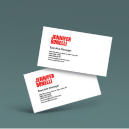 Professioneel, minimalistisch, vetgedrukt wit visitekaartje
