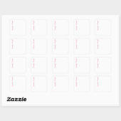 Professioneel minimalistisch vrouwelijk roze vierkante sticker (Vel)