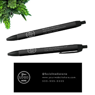 Professioneel minimalistisch zwart logo voor merki zwarte inkt pen