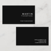Professioneel minimalistisch zwart visitekaartje (Voorkant / Achterkant)