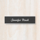 Professioneel minimalistisch zwart-wit handschrift deurbordje (Voorkant)