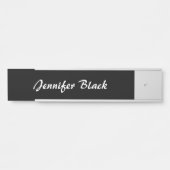 Professioneel minimalistisch zwart-wit handschrift deurbordje (Voorkant)