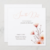 Professioneel Minimalistische Bloemige Save the Da Kaart (Voorkant / Achterkant)