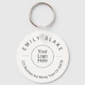 Professioneel Minimalistische Scannable QR Code Sleutelhanger (Voorkant)